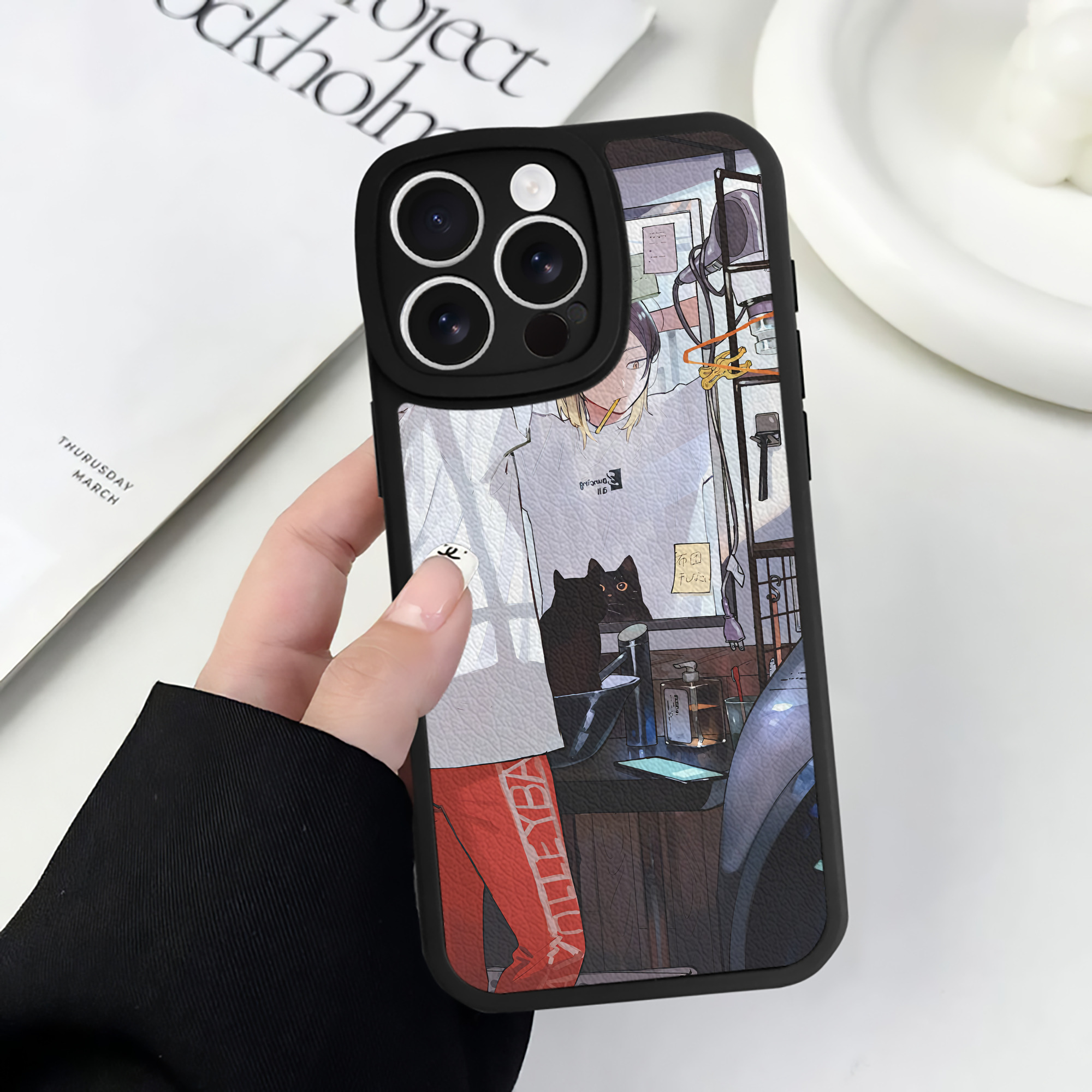 （画像用） ハイキュー!! Haikyu!! 【iPhone 16シリーズ対応】シリコンスマホケース（レザー調） 材質：シリコン